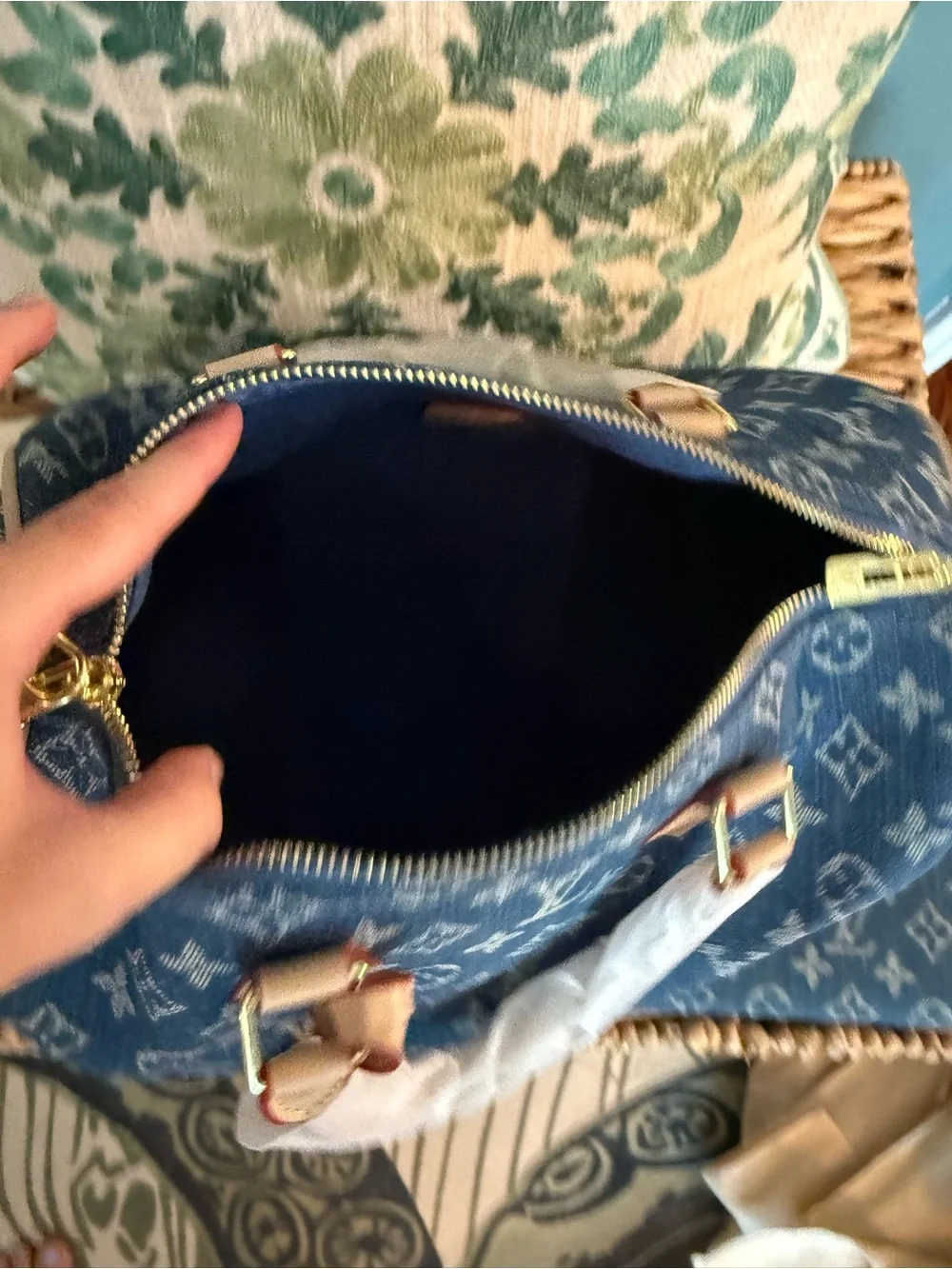 Denim bag & wallet set- see description